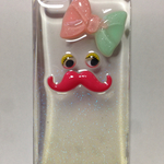 iPhone5  iPhone5s  きもかわケース 濃ピンクひげ