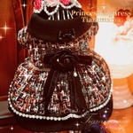 在庫セール‼️⚜Princessdogdress⚜💐豪華Princessdress　犬服　猫服　コサージュ付き　