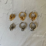オールステンレス　2way トリプルリング　フープピアス　ステンレス　サージカルステンレス　フープ　リング　チャーム　ゴールドピアス　シルバーピアス　ゴールド　シルバー　ピアス　ステンレス　316L