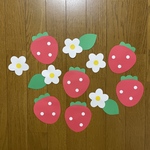 壁面飾り【いちご①】果物　花　春　3月　4月  5月 画用紙　保育教材