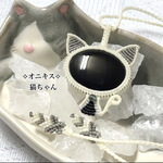 天然石＊オニキス＊大きな猫ちゃんネックレス