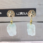 16KGF天然石の一粒ピアス