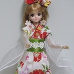 ジェニーちゃん　着物ドレス　桜