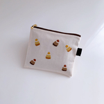  【手刺繍】モンブランの刺繍ポーチ【14cmファスナー】