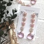 春色のガラスフラワーピアス　　桜ピアス