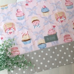 カップケーキ柄 大きめランチマット  給食マット ランチョンマット