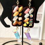 ミニチュア お寿司プレート・カクテル付きピアス