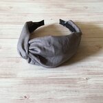 cocof827様専用ページ　アシンメトリーのクロスターバン型カチューシャ（リネン・ミルクココア）とシンプルな幅広カチューシャ（ベロア・ブラック）