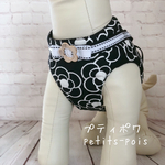 犬猫ハーネス ２点止め　カメリアブラック