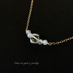 14kgf crystal × rainbowmoonstone necklace