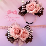 チョーカー&カチューシャセット🌹チョコ&ローズセット🌹くすみピンク🎀robe🎀