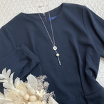 入学式　卒業式にも🌸ステンレスチェーン コットンパールネックレス