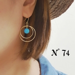再販×2◆ターコイズが揺れるWサークルピアス♡