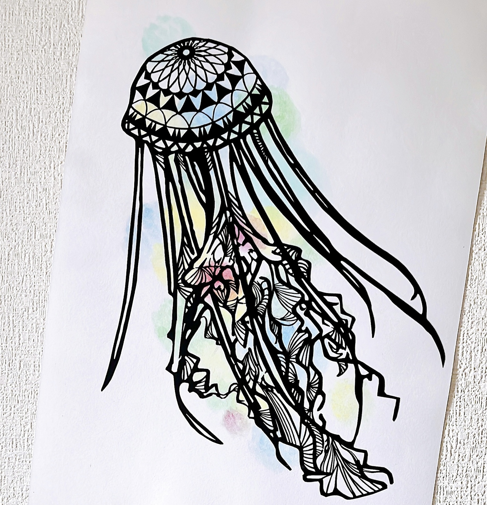 切り絵 クラゲ - houraieso | minne byGMOペパボ 国内最大級の