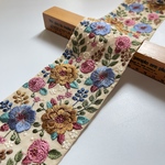 約8cm幅/刺繍リボン/ジョーゼット/花柄/花刺繍/幅広