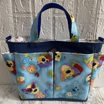 【ハンドメイド】♡ロラライハリス　dog✖️パステル肉球《ブルー》♡ポケット沢山お散歩バック