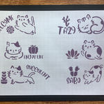 1月5日新作　2.5号鉢サイズ　ステンシルシート　猫　多肉植物　no143