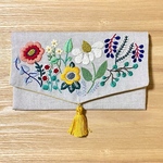  手刺繍袱紗ポーチ