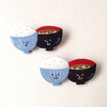 白ごはんとお味噌汁のブローチ