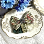 【リボンNO.173】RibbonDressシリーズ　インド刺繍リボン　ヘアアクセサリー　個性的　大人可愛い パステル　春物　小花【まる福】