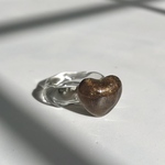 brown heart ring