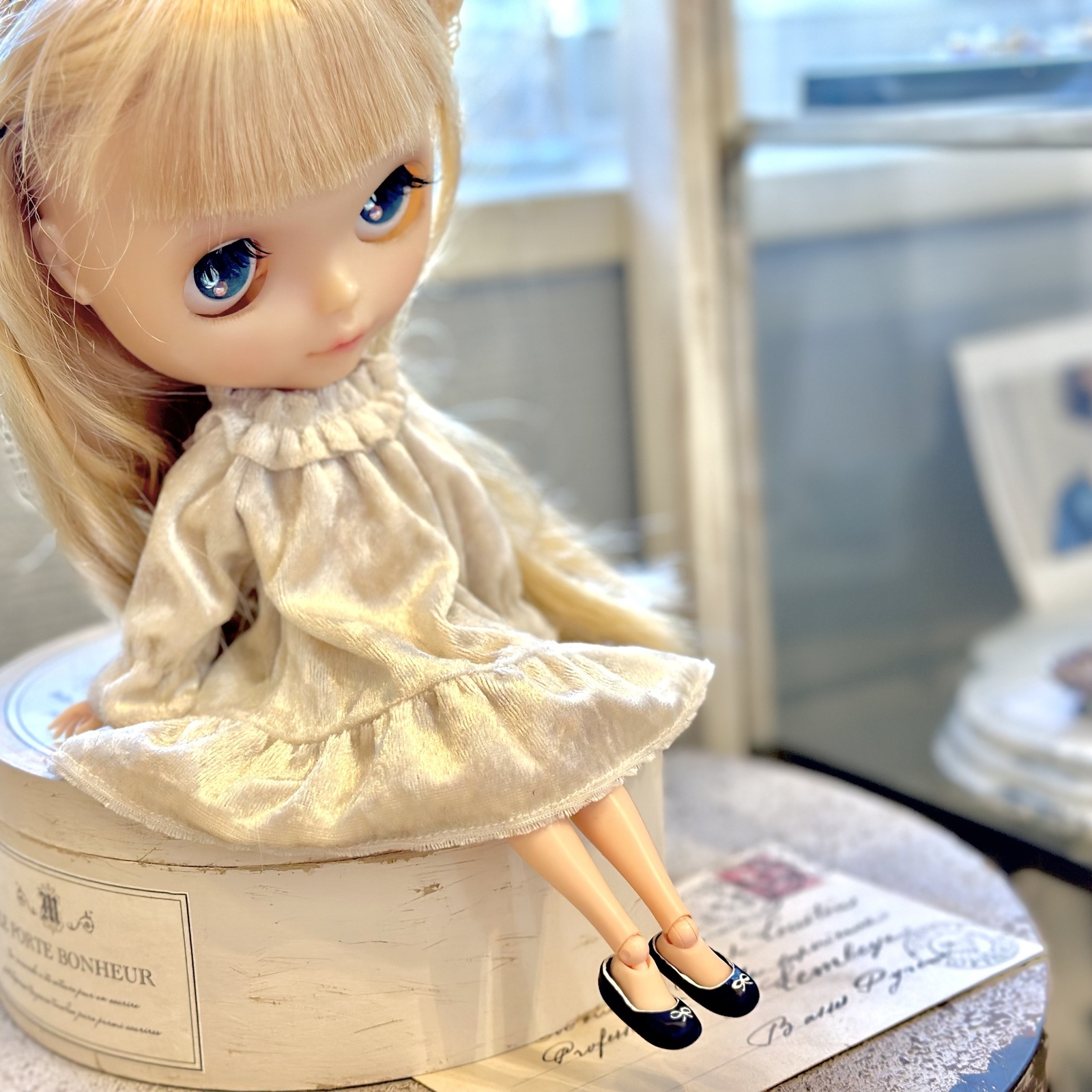 ブライス バレエシューズ ネイビー(りかちゃん、ピュアニーモ、オビツ 