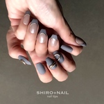 再販☆Gray & pink〜【普通郵便送料無料】（アクセサリーネイル・個性派ネイル・左右非対称ネイル・グレーネイル・グレイッシュネイル・フレンチネイル）