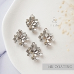 【2個】小花の集いコネクター　ホワイトゴールド　シルバー　14Kメッキ　14金　紫陽花　あじさい　クローバー　金木犀