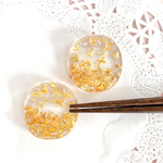 NEW 金木犀の箸置きペア　レジン　ドライフラワー　押し花　キンモクセイ