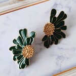 和風のお花ピアス✿グリーン