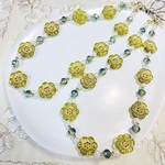 【Valentine market】💚アンティークフラワービーズメンカラペンラストラップ