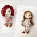 【受注制作】ブラウスワンピース、コーデュロイの吊りカボチャパンツ2点セット