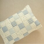 ガーゼの枕パッド 56×56cm（ぞうさん柄×ネイビー）パッチワークの枕パッド、リバーシブル仕様