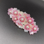 薔薇 ロングヘアクリップ ブルー
