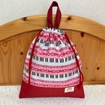 【SALE】体操服袋 ( お着替え袋 )＊ ピアノ ♪（持ち手付き）【 名入れ オプション有】