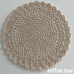 100% cotton lace flowerインテリアマット(normal)-cream beige-