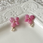 ᴺᴱᵂ♡春のさくらカラー淡水パール お花のレジン ピアス