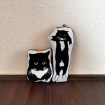 タキシード猫のぷっくりチャーム 96（2匹セット タキシードねこ）