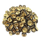 再入荷！平ロンデル(Gold x Black) 30個 約8mm スペーサー パーツ【R-32】