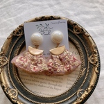 イヤリングのみ◌𓈒インド刺繍リボン 刺繍リボンイヤリング