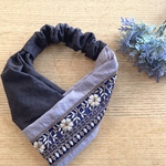 クロスヘアバンド【インド刺繍リボン】