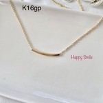 （K16gp）スマイルネックレス／アーチ　スマイル　ゴールド　シンプル　オフィス