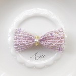 涼しげラメレースのりぼんヘアクリップ