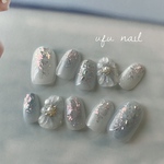 something blue luminous flower nail