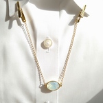 ホワイトオパールのチェーンブローチ(クリップ)