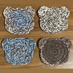 くま　コースター　アクリルたわし　エコたわし　4点セット