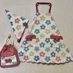 キッズエプロン3点セット(北欧風花柄)