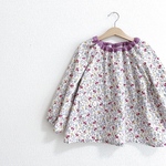 入園準備に★110㎝/スモック/ミニフラワー×ピンクパイピング/女の子