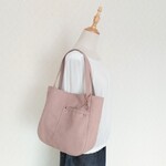 *新作*【春のお出かけ*デイリートート&ポーチ】スモーキーピンク*ヴィンテージ加工8号帆布