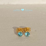 アパタイト 【マダガスカル産】　4mm サージカルステンレス製 ピアス ゴールドカラー